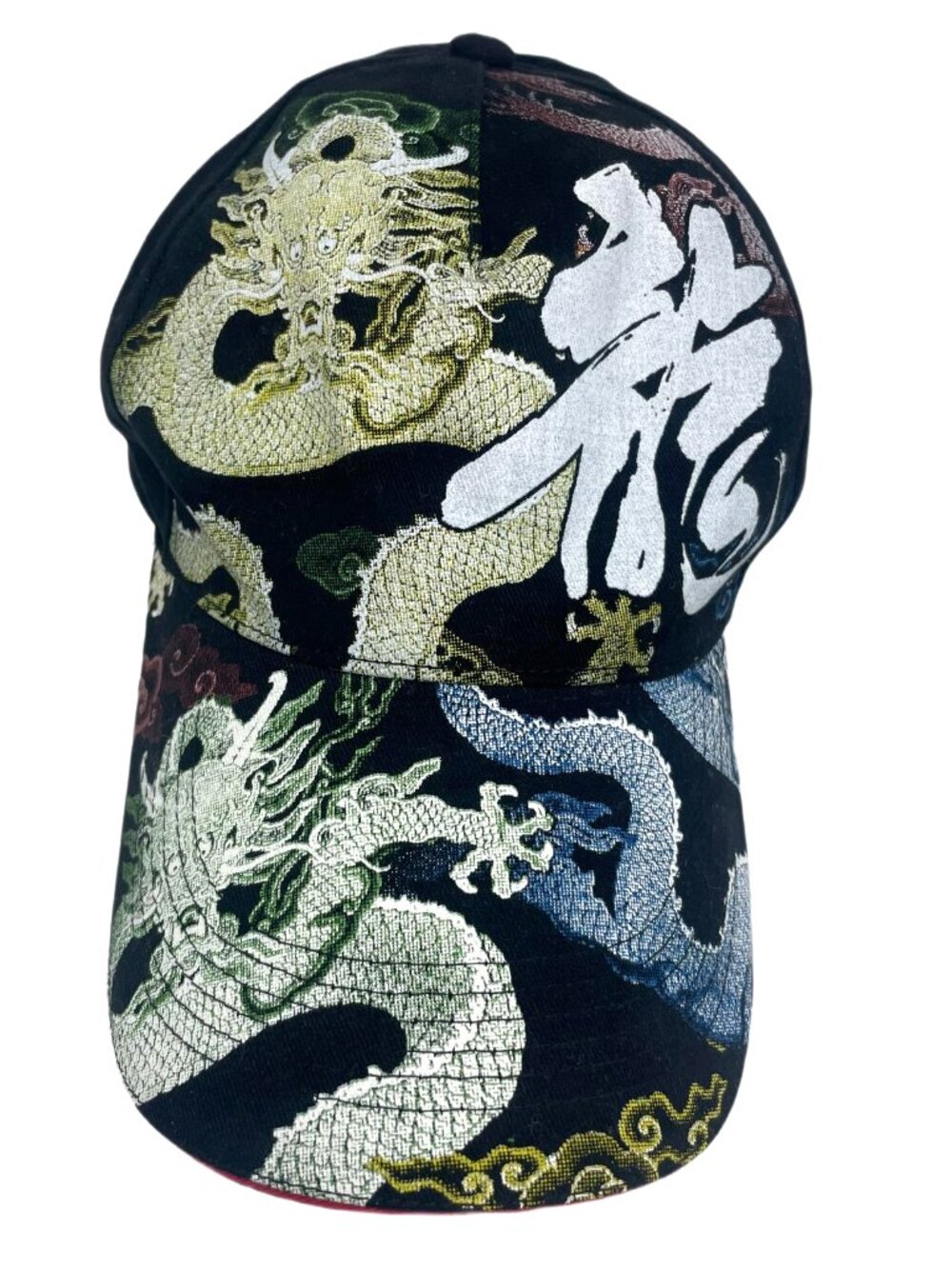 CityArt Black Dragon Kanji Print Strapback Baseball Cap Taiwan OS
